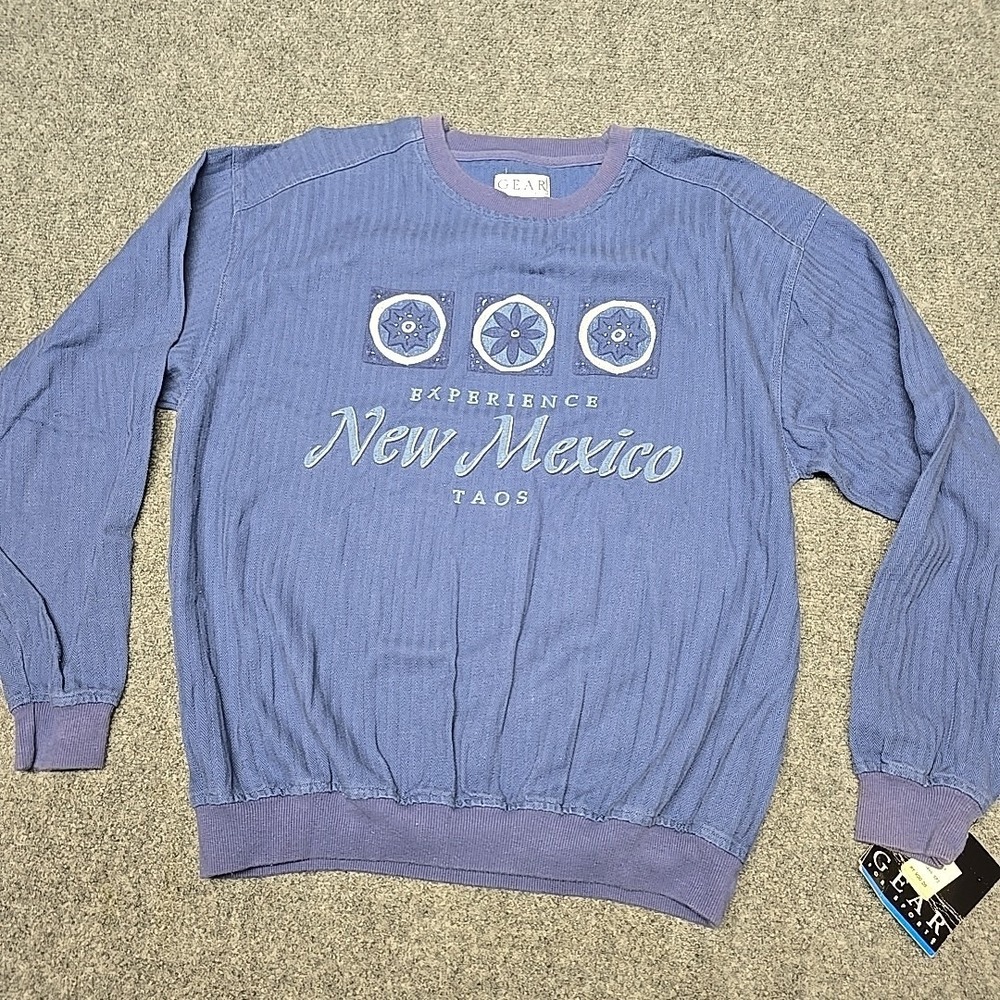 Vintage Gear For Sports Sweatshirt Mens Medium Experience New Mexico Blue